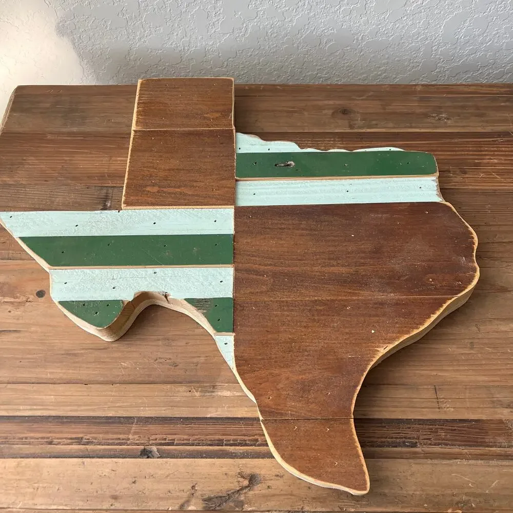 Hemlock and Heather Wood Numbered Texas Wall Decor Art‎